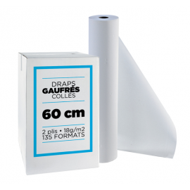 Draps d'examen gaufrés collés - 60 cm