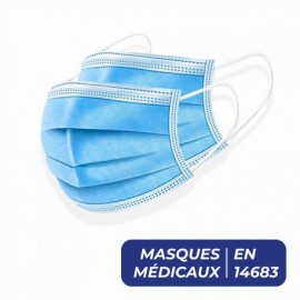 MASQUE DE CHIRURGIE ÉLASTIQUE - BOITE DE 50 Masques Médicaux TYPE II